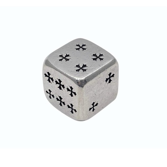 Authentic Chrome Hearts 2015 Christmas Cross Sterling Silver Dice - Picture 4 of 8